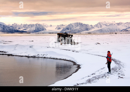 Raudfjord sulle Isole Svalbard (Spitsbergen) in alta artico. Foto Stock