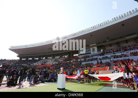 Stadio Nazionale di Tokyo, in Giappone. 9 Mar 2014. Vista Generla, 9 marzo 2014 - Rugby : La cinquantunesima Giappone Rugby Football Championship match finale tra Toshiba Brave Lupus 21-30 Panasonic Wildknights al National Stadium, Tokyo, Giappone. © Giu Tsukida AFLO/sport/Alamy Live News Foto Stock