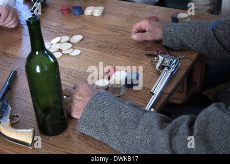 Il vecchio West gioco del Poker Foto Stock