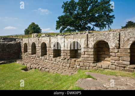 Bath House, Chesters Roman Fort, Northumbria Foto Stock