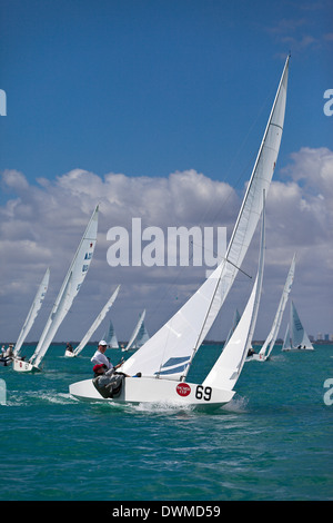 International Star Class Yacht racing durante la Bacardi Cup 2009 Biscayne Bay Florida Foto Stock