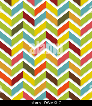 Abstract seamless con colorati chevron su sfondo bianco. Foto Stock