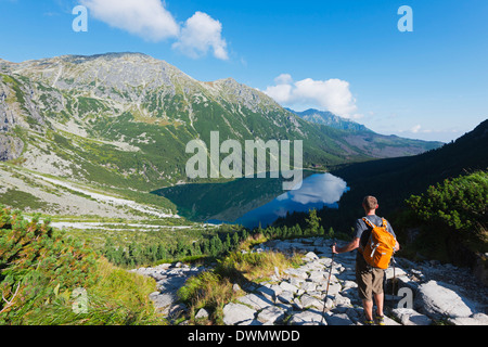 Il lago di Morskie Oko (occhio del mare), Zakopane, Carpazi, Polonia, Europa Foto Stock