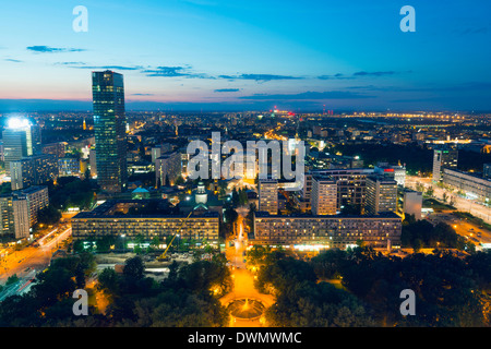 Città vista dal palazzo della cultura e della scienza, Varsavia, Polonia, Europa Foto Stock