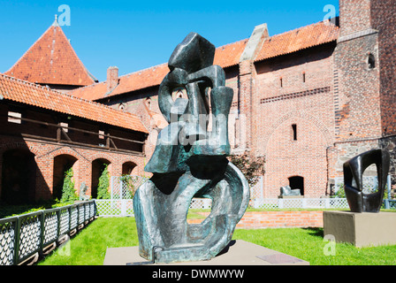 Medievale castello di Malbork, Marienburg fortezza di Maria, Sito Patrimonio Mondiale dell'UNESCO, Pomerania, Polonia, Europa Foto Stock