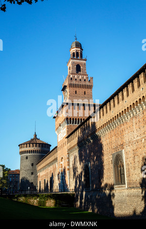 Castello Sforzesco di Milano, Lombardia, Italia, Europa Foto Stock