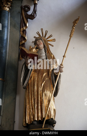 Statua di San, Santuario di Sant'Agata in Schmerlenbach sulla luglio 19, 2013. Foto Stock