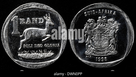 1 Rand coin, Sud Africa, 1998 Foto Stock