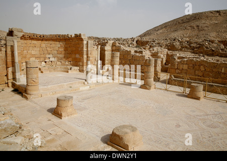 La chiesa bizantina di San Nilo in Mamshit, antica città Nabatean nel Neghev, Israele, Medio Oriente Foto Stock