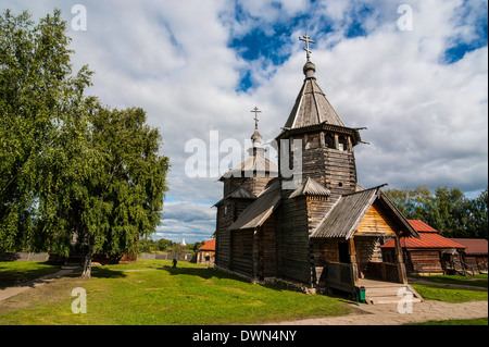 Chiesa in legno nel Museo di Architettura in Legno, Suzdal, Golden Ring, Russia, Europa Foto Stock