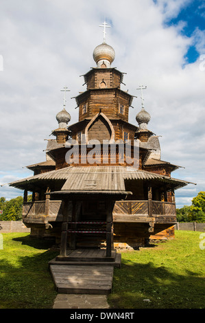 Chiesa in legno nel Museo di Architettura in Legno, Suzdal, Golden Ring, Russia, Europa Foto Stock