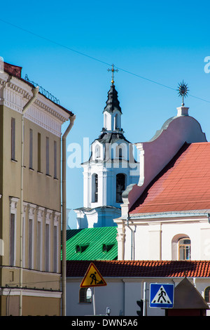 Traetskae Pradmestse, i restanti edifici pre-guerra di Minsk, Bielorussia, Europa Foto Stock