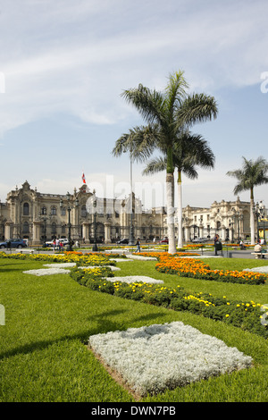 Il palazzo del governo del Perù, casa di Pizarro, Lima, Peru Foto Stock