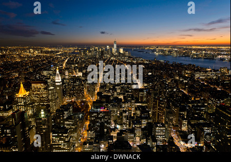 Vista dall'Empire State Building, Manhattan, New York City, Stati Uniti d'America, America del Nord Foto Stock