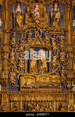 La Cattedrale di Burgos nella città di Burgos in Castilla y Leon regione del nord della Spagna. Foto Stock