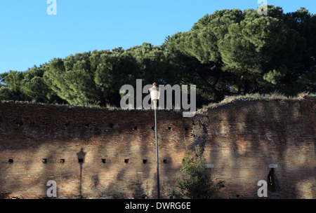 Una parte delle mura aureliane a Roma, Italia Foto Stock