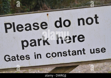 Generale "no parcheggio' segno. Foto Stock