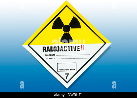 Luci di avvertimento pericolo segno - Materiali radioattivi Foto Stock