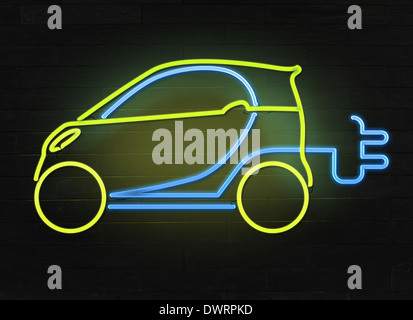 Immagine illustrativa di auto elettriche e plug in rappresentanza di go green concept Foto Stock