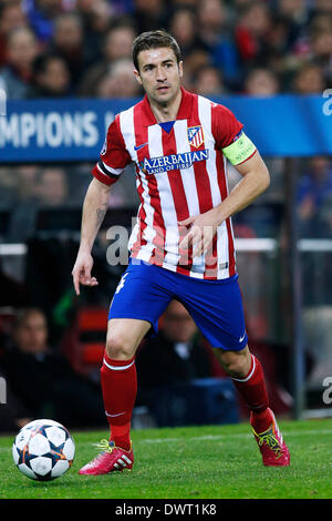 Madrid, Spagna. © D. xi Mar, 2014. Gabi (Atletico) Calcio/Calcetto : UEFA Champions League Round di 16, seconda gamba match tra Atletico de Madrid 4-1 AC Milan a Estadio Vicente Calderon di Madrid in Spagna. © D .Nakashima/AFLO/Alamy Live News Foto Stock