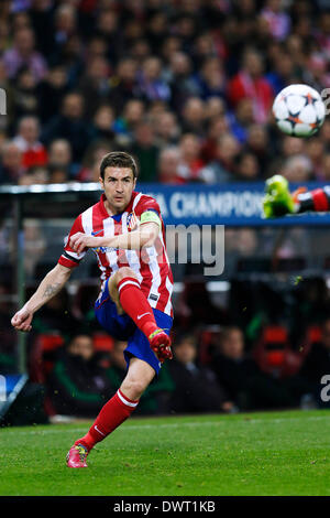 Madrid, Spagna. © D. xi Mar, 2014. Gabi (Atletico) Calcio/Calcetto : UEFA Champions League Round di 16, seconda gamba match tra Atletico de Madrid 4-1 AC Milan a Estadio Vicente Calderon di Madrid in Spagna. © D .Nakashima/AFLO/Alamy Live News Foto Stock
