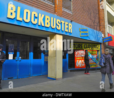 Blockbuster video store vittima di chiusura negozio shopfront anteriore solo uso editoriale a Bognor Regis Foto Stock