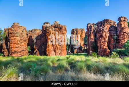 Australia, Territorio del Nord, Limmen National Park, Sud della città perduta, slica vetrato pilastri di pietra arenaria, torri e pinnacoli Foto Stock