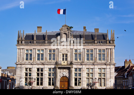 Hotel de Ville, 1871, municipio, Bergues, Nord Pas de Calais, Francia Foto Stock