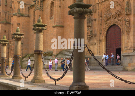 Cattedrale, Salamanca, nuova cattedrale, Via de la Plata, Route d'argento, Castiglia-Leon, Spagna Foto Stock