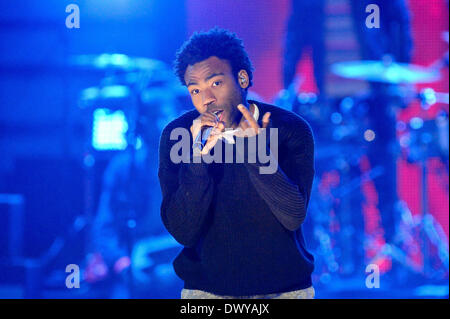 Austin, Texas, Stati Uniti d'America. 13 Mar, 2014. Childish Gambino esegue al mtvU Woodie Awards durante SXSW il 13 marzo 2014 di Austin in Texas - USA. © Manuel Nauta/NurPhoto/ZUMAPRESS.com/Alamy Live News Foto Stock