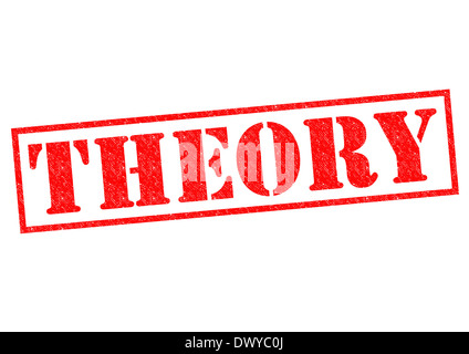 Teoria rosso timbro di gomma su uno sfondo bianco. Foto Stock