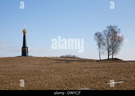 Principale monumento agli eroi della battaglia di Borodinò a Rayevsky redoubt Foto Stock