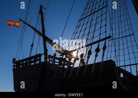 Nao Victoria nave replica è raffigurato in Sant'Agostino, Florida Foto Stock