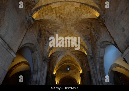 Architettura crociata della Chiesa Cattolica Romana di Sant'Anna e dominio nazionale francese situato in Via dolorosa nel quartiere musulmano vecchia città Gerusalemme Est Israele Foto Stock