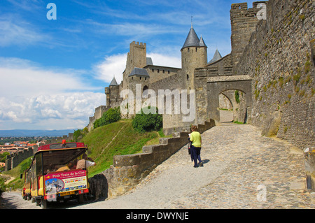 Treno turistico, Carcassonne Foto Stock