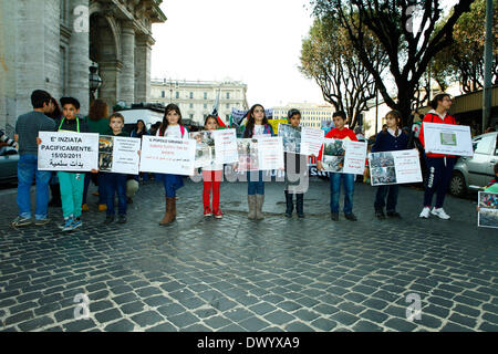 Demo per la pace in Siria Foto Stock