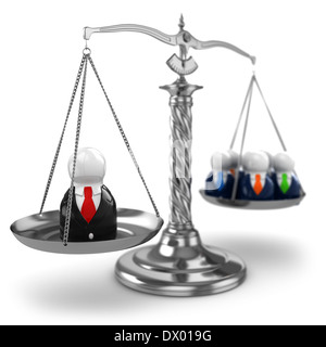 Il lavoro di squadra. Le scale e le persone di colore bianco su sfondo isolato. 3d Foto Stock