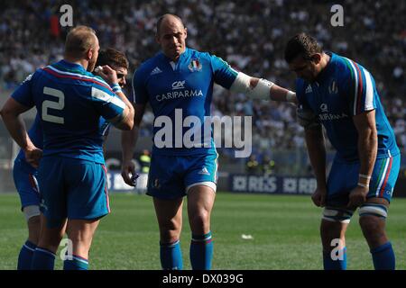 Roma, Italia. Xv Mar, 2014. Stadio Olimpico. 6 Nazioni Rugby internazionale. Italia contro l'Inghilterra. Sergio Parisse Italia. Credito: Azione Sport Plus/Alamy Live News Foto Stock