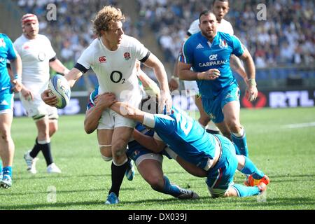 Roma, Italia. Xv Mar, 2014. Stadio Olimpico. 6 Nazioni Rugby internazionale. Italia contro l'Inghilterra. Billy Twelvetrees Inghilterra. Credito: Azione Sport Plus/Alamy Live News Foto Stock