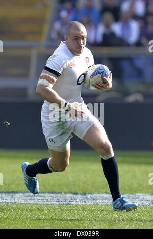 Roma, Italia. Xv Mar, 2014. Stadio Olimpico. 6 Nazioni Rugby internazionale. Italia contro l'Inghilterra. Mike Brown in Inghilterra. Credito: Azione Sport Plus/Alamy Live News Foto Stock