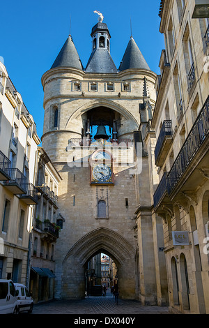 Porta medievale a Bordeaux, Francia Foto Stock