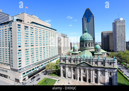 Lo skyline di Montreal, Place du Canada, vista aerea Foto Stock