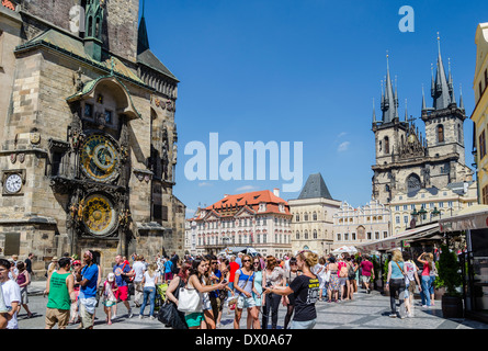 L'Orologio Astronomico di Praga nella Repubblica Ceca Foto Stock