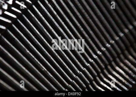 Vecchio tipo di macchina da scrivere barre, sfondo meccanico Foto Stock