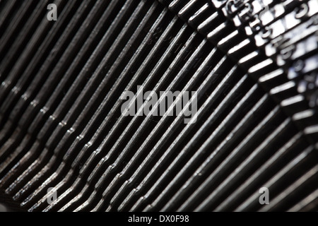 Vecchio tipo di macchina da scrivere barre, sfondo meccanico Foto Stock