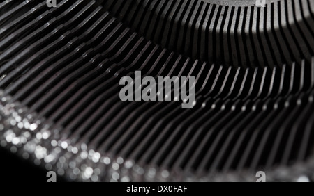 Vecchio tipo di macchina da scrivere barre, sfondo meccanico Foto Stock