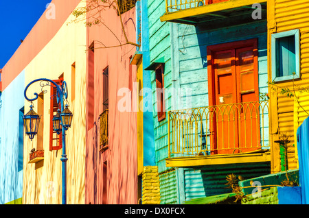 Colori luminosi di Caminito a La Boca quartiere di Buenos Aires Foto Stock