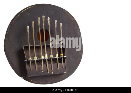 African Kalimba isolato su bianco Foto Stock