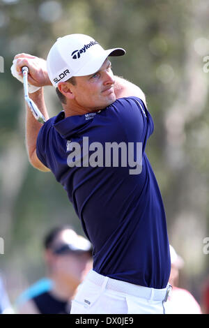 Palm Harbor, Florida, Stati Uniti d'America. Xv Mar, 2014. Justin Rose tee off durante il terzo round della Valspar campionato a Innisbrook Resort - Copperhead in Palm Harbor, Florida. Credito: Azione Sport Plus/Alamy Live News Foto Stock