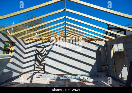 Esecuzione di lavori di costruzione di una casa. Foto Stock